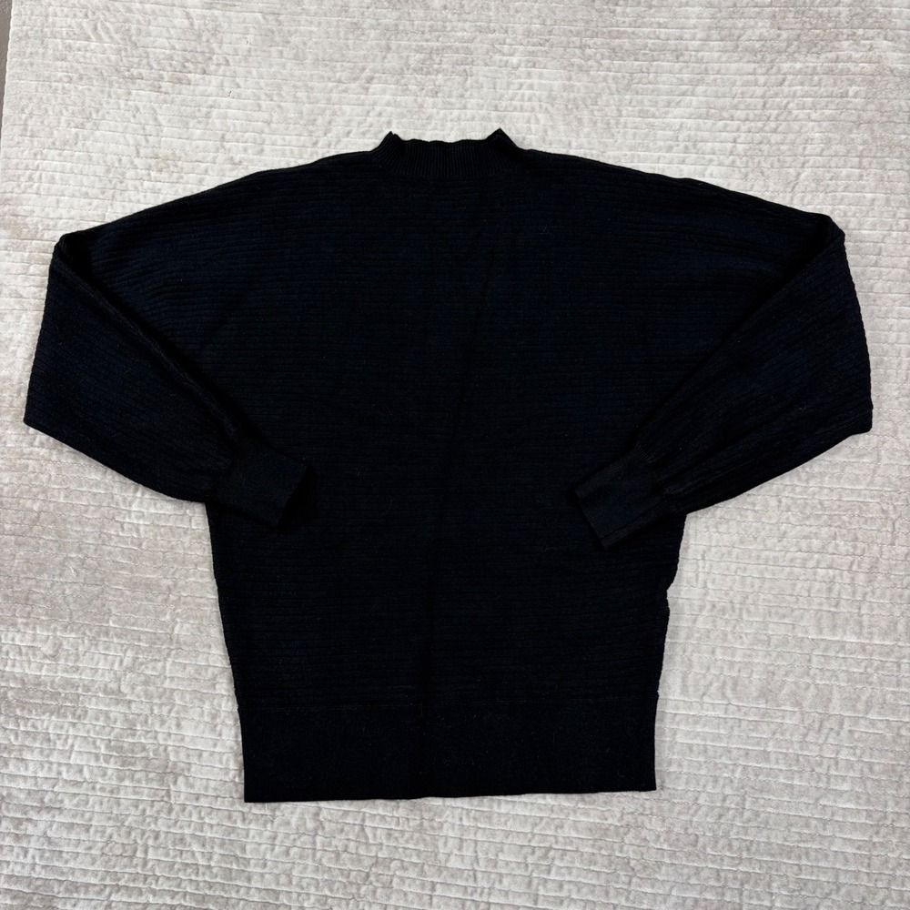 LPA Black Ribbed Mock Neck Dolman Sleeve Sweater Small
